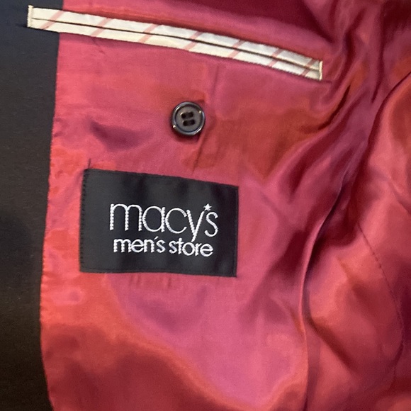 Izod Tuxedo Blazer Macy's Men's Store Black Double Button Notched Collar - Picture 5 of 5